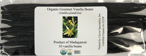 Organic Madagascar Vanilla Beans 10 beans