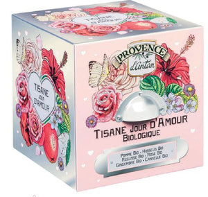 Provence D'Antan Organic Jour d'Amour Herbal Tea - 24 individually wrapped bags
