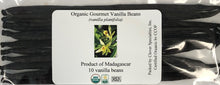Load image into Gallery viewer, Organic Madagascar Vanilla Beans 10 beans
